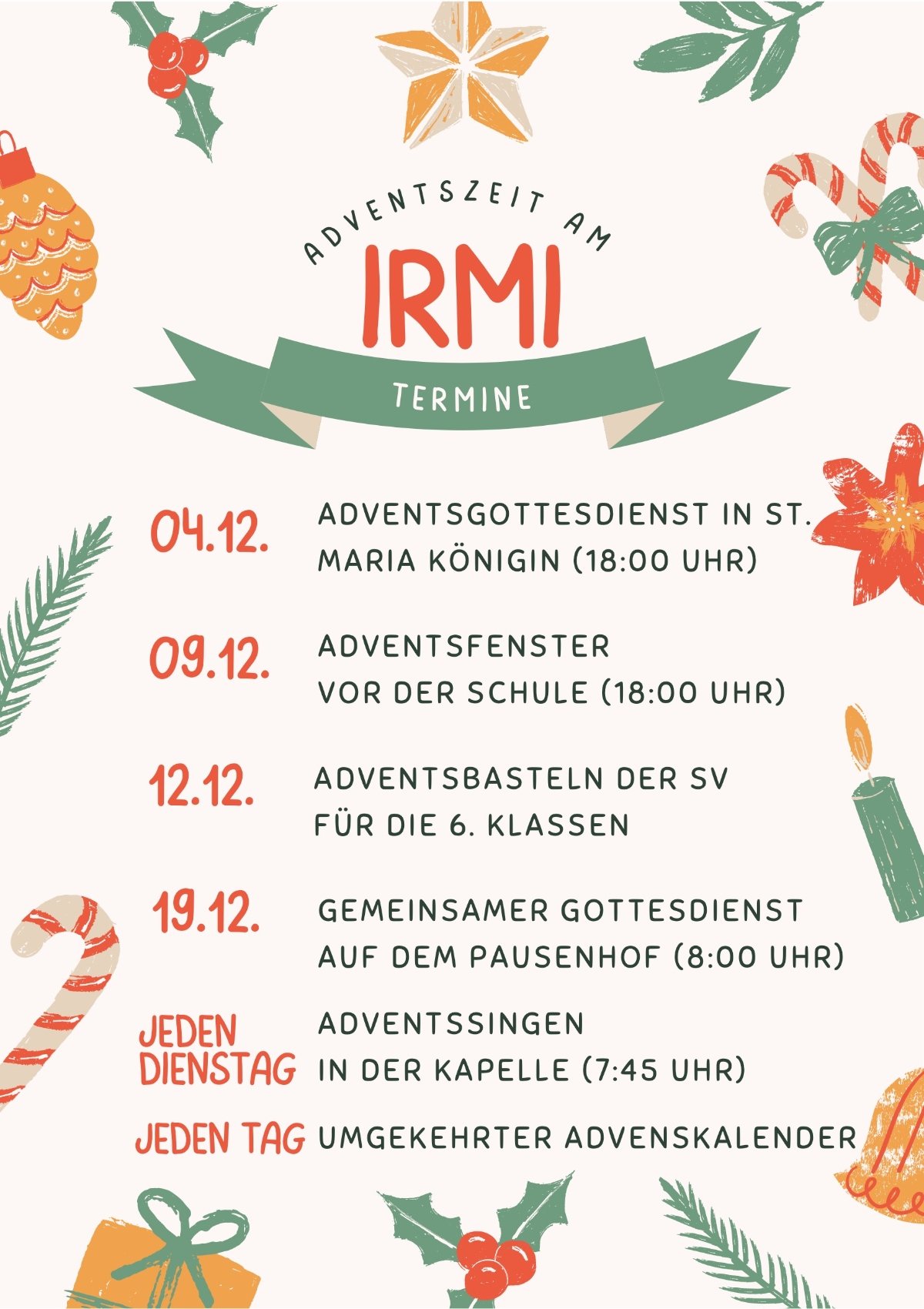 Adventszeit am Irmi Poster