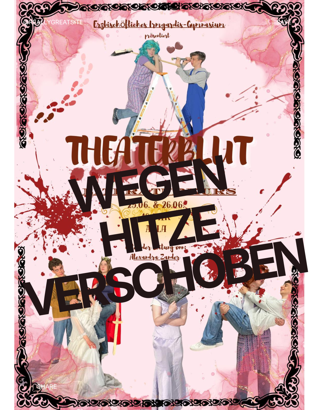 Theaterblut verschoben